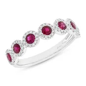0.26ct Diamond &amp;amp; 0.70ct Ruby 14k White Gold Lady’s Ring
