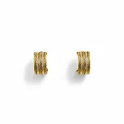 0.46 tcw Natural Diamond and 18k Yellow Gold Rope Hoops