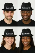 Fedora Hat Black Pinstripe Cotton-Blank-Customization Avail-