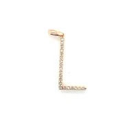 14K Rose Gold Diamond Thin L Pendant