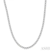 10 Ctw Round Cut Diamond Tennis Necklace in 14K White Gold