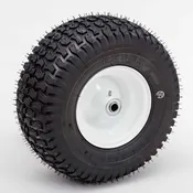 13″ Pneumatic Wheel Assembly – 13×6.50-6 Turf Tire | 5/8″ Bearing | White or Yellow Rim