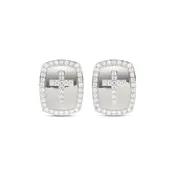 0.25CT Round Diamond Cross Earrings For Women In Sterling Silver Fashion Jewelry