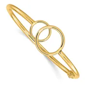 14kt Polished Double Circle Bangle Bracelet