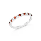 14K White Gold Orange Garnet and Diamond Band — Croft & Stern Jewelry Designs