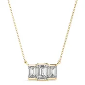 3-Stone Emerald Bar Pendants 1.10Ct