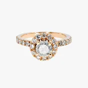 14KT Rose Gold 1.00CTW Round Halo Diamond Engagement Ring