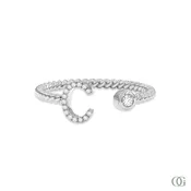 Alphabet Twisted Lab Grown Diamond Ring-C