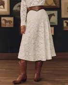 Stetson & THE GREAT. The Relic Lace Saddle Skirt. -- Cream
