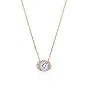 17"" Horizontal Oval Bloom Diamond Necklace