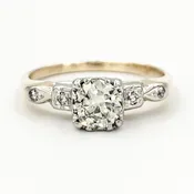 Vintage 14 Karat Gold Engagement Ring With 0.50 Carat Transitional Cut Diamond EGL – L SI1