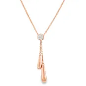 14K ROSE GOLD DIAMOND NECKLACE  #165-00315