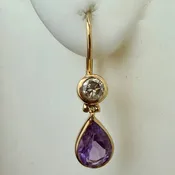 14k Anastasia Amethyst and Diamond Earrings (.50ct)