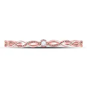 10k Stackable Rose Gold Ring With Diamond .01 CTW