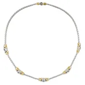 Antiqua Collection - 5 Station Cubic Zirconia Circle Necklace