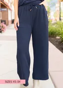 Adelina Navy Blue Textured Pants