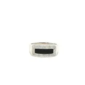 14kt White Gold Black Onyx & Diamond Ring