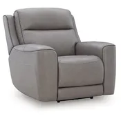 5Z-Comfort Power Recliner — Coin Gray Leather, Zero Gravity
