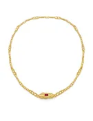 Tube Link Necklace — Ruby