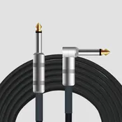 20feet Professional Guitar Instrument Cable, Guitar Cable Right Angle 1/4 Inch TS to Straight 1/4 Inch TS for Electric Guitar, Bass, Keyboard, Pro Audio