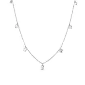 0.50cttw Floating 7 Stone Round Diamonds By the Yard 16" White Gold Necklace
