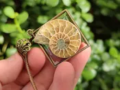 Hand Made Ammonite Fossil Pendants Set in Resin - Sold Per Item - From Madagascar