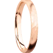 14K Rose Gold + Hammer Finish