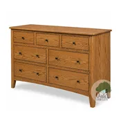 Amish made Cody Oak 7 Drawer Dresser