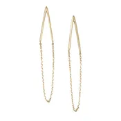 925 Sterling Silver 14 Karat Gold Plated Chain Drop Earrings