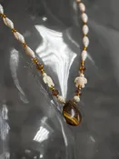 Balam Ojo Brown Banded Stone Artisan Necklace