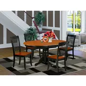 Black & Cherry Oval Dining Table Set, 42x60 In, 5-Piece / 7-Piece