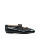 Amelia Black Leather Ballerina