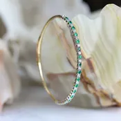 0.85 CTW Diamond & 0.76 CTW Emerald 14K Two-Tone Flexi Bracelet