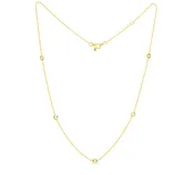 18K Yellow Gold Diamonds by the Inch – Five Station Necklace