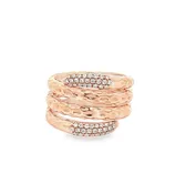 14K Rose Gold 0.22ctw Diamond Hammered Fashion Ring