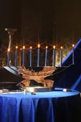 Menorah - Black - Side Shamash
