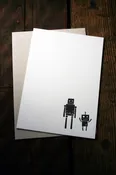 Black & White Robot Cards #3