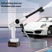 Cordless Power Washer Rechargeable High Pressure Cleaning Machine with 6-in-1 Nozzles for Car Fence Patio