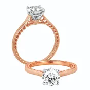 18K rose gold engagement setting