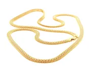 22K Yellow Gold Textured Beaded Mesh Chain Necklace – 31.60g, 26 Inch