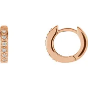 14K Gold 1/10 CTW Diamond Hoop Earrings