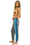 5 STRIPE SWEATPANTS - HTR GREY - BLU
