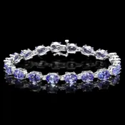 14k 19.50ct Tanzanite 0.80ct Diamond Bracelet