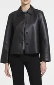 Boxy Cuff Leather Jacket