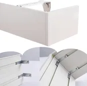Curtain Pelmet Board Set with Connectors, Wall Mount Window Cornice Box for Hiding Curtain Rails, Metal Valances