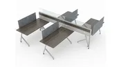 4 Person Open Low 60″ Wide Benching Workstation with Fabric Dividers
