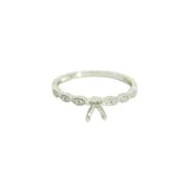 14KG White Gold Semi Mount, Size 7 *center stone not included