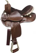 #0286: Fully tooled Double T pony saddle
