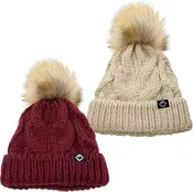 Baby Cable Knit Fleece Lined Pom Beanie by Funky Junque