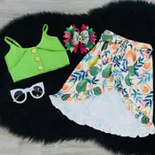 Avocado Wrap Skirt and Top
